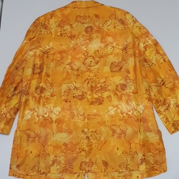 Givenchy Blended Linen Floral Tiger Orange Coat - Picture 4 of 9